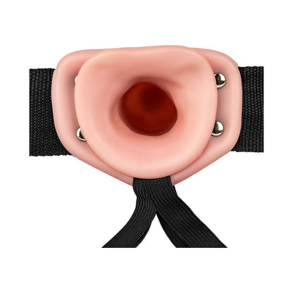SHOTS - REALROCK REALISTIC 8 IN. HOLLOW STRAP-ON BEIGE