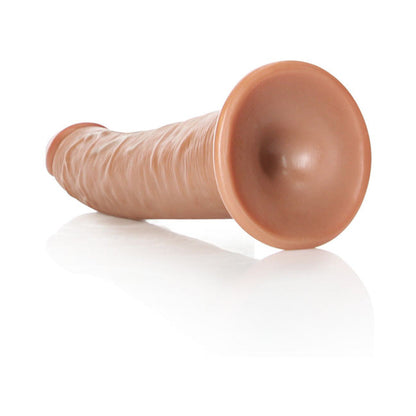 SHOTS - REALROCK REALISTIC 8 IN. SLIM DILDO WITH SUCTION CUP TAN