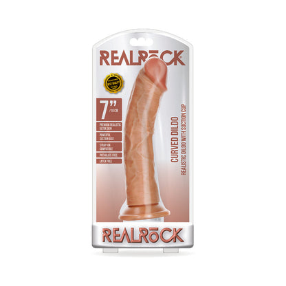 SHOTS - REALROCK REALISTIC 7 IN. CURVED DILDO WITH