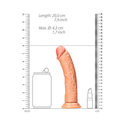 SHOTS - REALROCK REALISTIC 7 IN. CURVED DILDO WITH