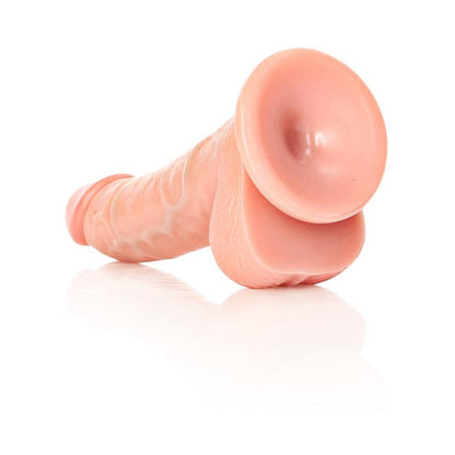 SHOTS - REALROCK REALISTIC 6 IN. CURVED DILDO WITH BALLS AND SUCTION CUP FLESH