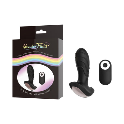 SHIBARI - GENDER FLUID BUZZ RECHARGEABLE REMOTE-CONTROLLED SILICONE ANAL VIBRATOR BLACK