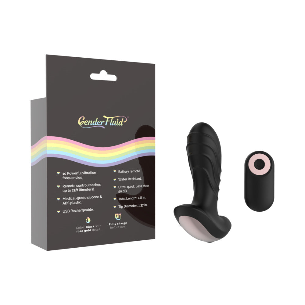 SHIBARI - GENDER FLUID BUZZ RECHARGEABLE REMOTE-CONTROLLED SILICONE ANAL VIBRATOR BLACK