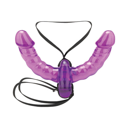 ELECTRIC EEL - LUX FETISH PLEASURE FOR 2 DOUBLE-ENDED STRAP-ON VIBRATING DOUBLE DILDO PURPLE