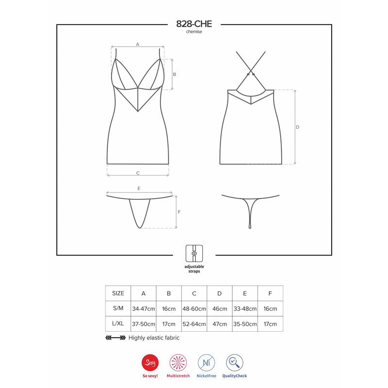 OBSESSIVE - 828-CHE-1 CHEMISE Y TANGA