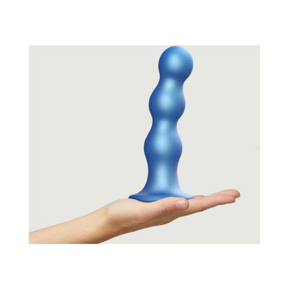 LOVELY PLANET - STRAP-ON-ME HYBRID COLLECTION SILICONE DILDO PLUG BALLS METALLIC BLUE X-LARGE