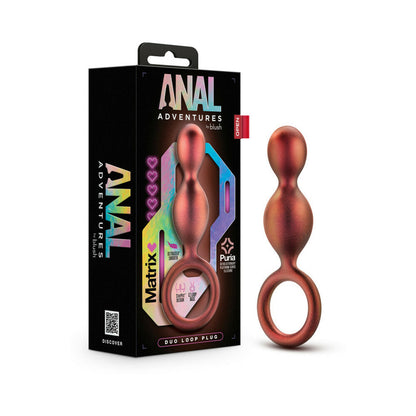 BLUSH - ANAL ADVENTURES MATRIX SILICONE DUO LOOP PLUG COPPER