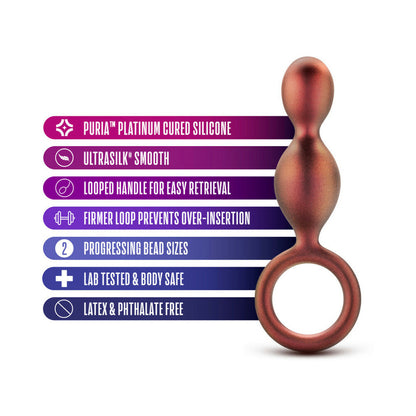 BLUSH - ANAL ADVENTURES MATRIX SILICONE DUO LOOP PLUG COPPER