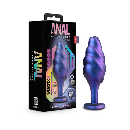 BLUSH - ANAL ADVENTURES MATRIX SILICONE BUMPED BLING PLUG SAPPHIRE