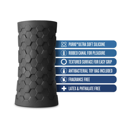 BLUSH - M ELITE PLATINUM HEKX SILICONE STROKER BLACK