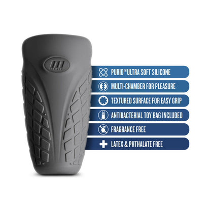 BLUSH - M ELITE PLATINUM GRIPT SILICONE STROKER BLACK