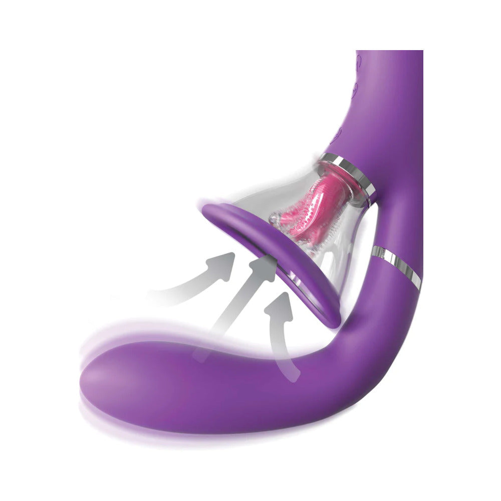 PIPEDREAM - FANTASY FOR HER HER ULTIMATE PLEASURE PRO RECHARGEABLE SILICONE FLICKING SUCTION DUAL STIMULATOR