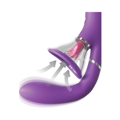 PIPEDREAM - FANTASY FOR HER HER ULTIMATE PLEASURE PRO RECHARGEABLE SILICONE FLICKING SUCTION DUAL STIMULATOR