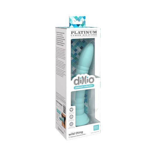 PIPEDREAM - DILLIO PLATINUM COLLECTION WILD THING 7 IN. SILICONE DILDO TEAL