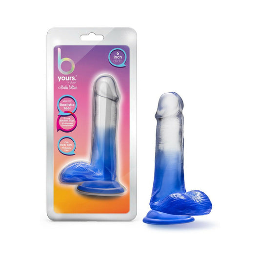 BLUSH - B YOURS STELLA BLUE 6 IN. DILDO WITH BALLS BLUE