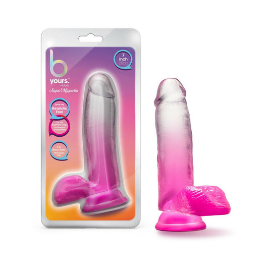 BLUSH - B YOURS SUGAR MAGNOLIA 7 IN. DILDO WITH BALLS FUCHSIA