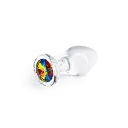 NS NOVELTIES - CRYSTAL DESIRES RAINBOW GEM GLASS PLUG MEDIUM