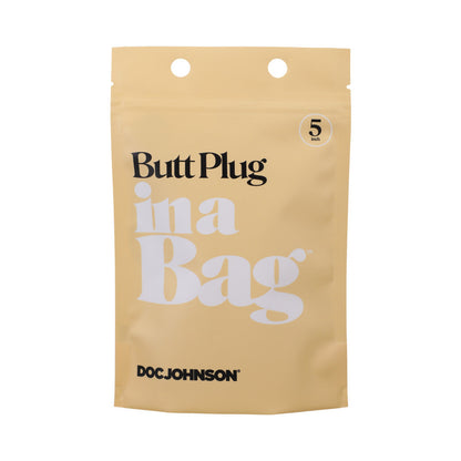 DOC JOHNSON - BUTT PLUG NUM SACO 5 POL. SILICONE PRETO