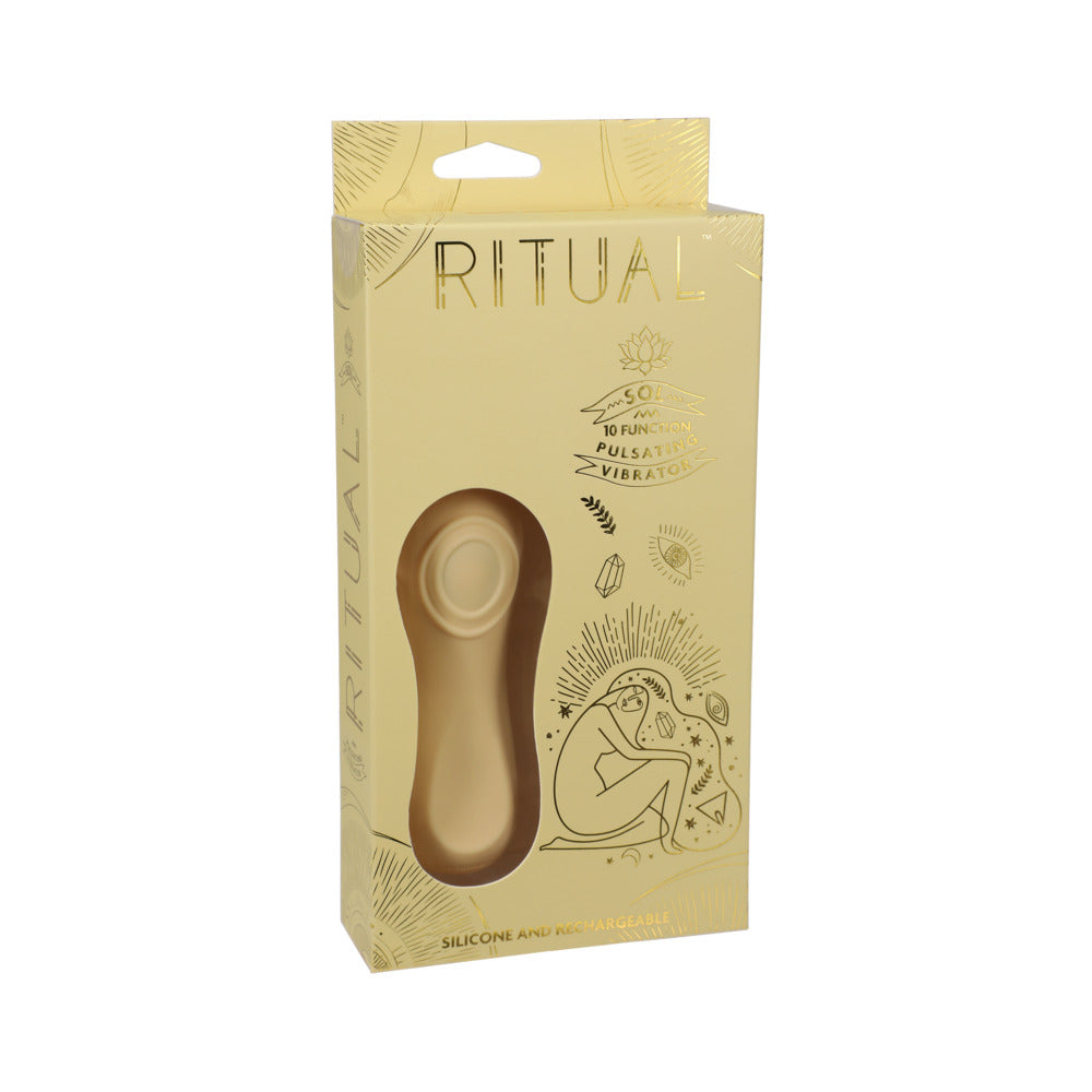DOC JOHNSON - RITUAL SOL RECHARGEABLE SILICONE PULSATING VIBRATOR YELLOW