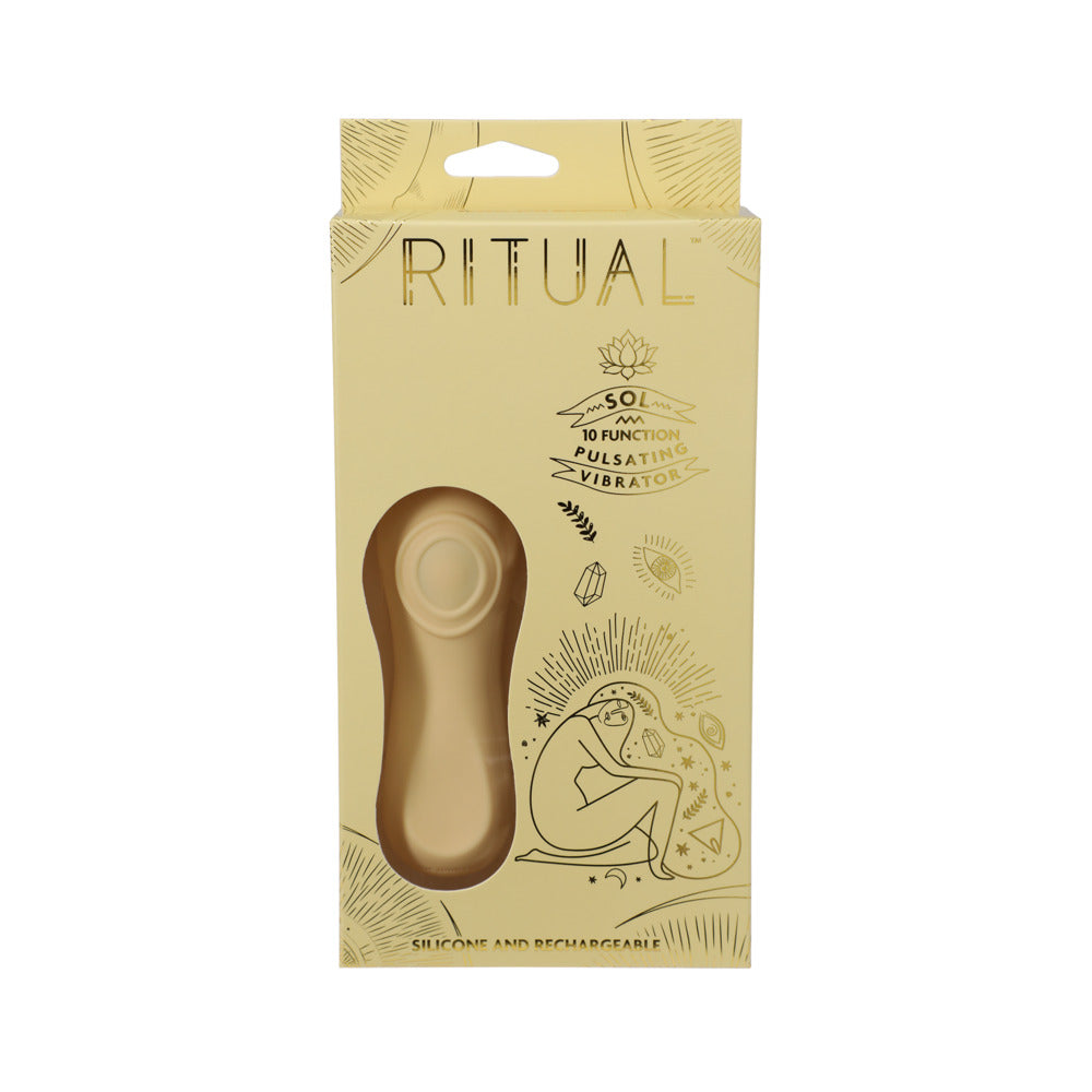 DOC JOHNSON - RITUAL SOL RECHARGEABLE SILICONE PULSATING VIBRATOR YELLOW