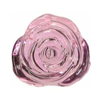 BMS - PILLOW TALK ROSY GLASS ANAL PLUG WITH PINK ROSE BASE