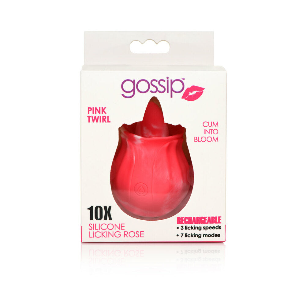 CURVE NOVELTIES - CURVE TOYS GOSSIP CUM INTO BLOOM ROSA RECARREGÁVEL EM SILICONE COM EFEITO DE LAMBEDELA E ROTAÇÃO