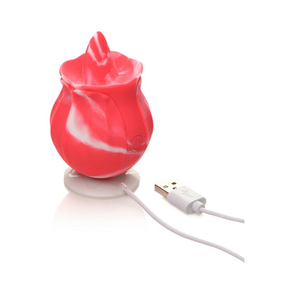 CURVE NOVELTIES - CURVE TOYS GOSSIP CUM INTO BLOOM ROSA RECARREGÁVEL EM SILICONE COM EFEITO DE LAMBEDELA E ROTAÇÃO