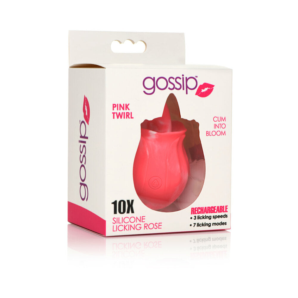 CURVE NOVELTIES - CURVE TOYS GOSSIP CUM INTO BLOOM ROSA RECARREGÁVEL EM SILICONE COM EFEITO DE LAMBEDELA E ROTAÇÃO