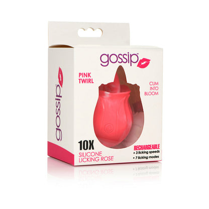CURVE NOVELTIES - CURVE TOYS GOSSIP CUM INTO BLOOM ROSA RECARREGÁVEL EM SILICONE COM EFEITO DE LAMBEDELA E ROTAÇÃO