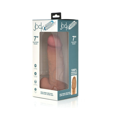 CURVE NOVELTIES - DILDO CURVE TOYS JOCK DE DUPLA DENSIDADE DE 7 POLEGADAS EM SILICONE COM BOLAS E VENTOSA LIGHT