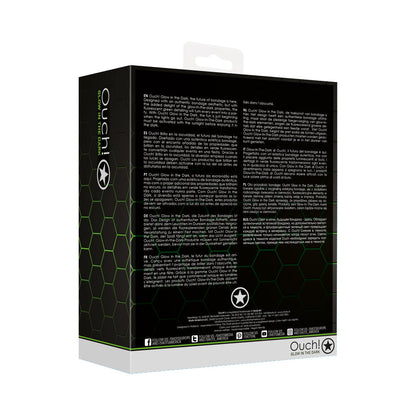SHOTS - OUCH! GLOW IN THE DARK THIGH STRAP-ON HARNESS WITH 5 IN. SILICONE DILDO NEON GREEN