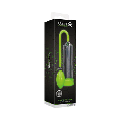 SHOTS - OUCH! GLOW IN THE DARK CLASSIC PENIS PUMP NEON GREEN