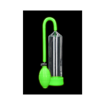 SHOTS - OUCH! GLOW IN THE DARK CLASSIC PENIS PUMP NEON GREEN