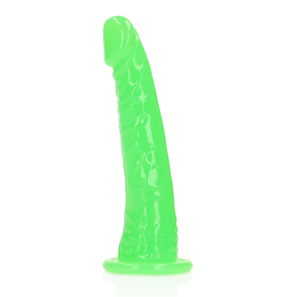 SHOTS - REALROCK GLOW IN THE DARK SLIM 6 IN. DILDO NEON GREEN