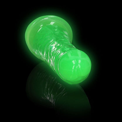 SHOTS - REALROCK GLOW IN THE DARK SLIM 6 IN. DILDO NEON GREEN