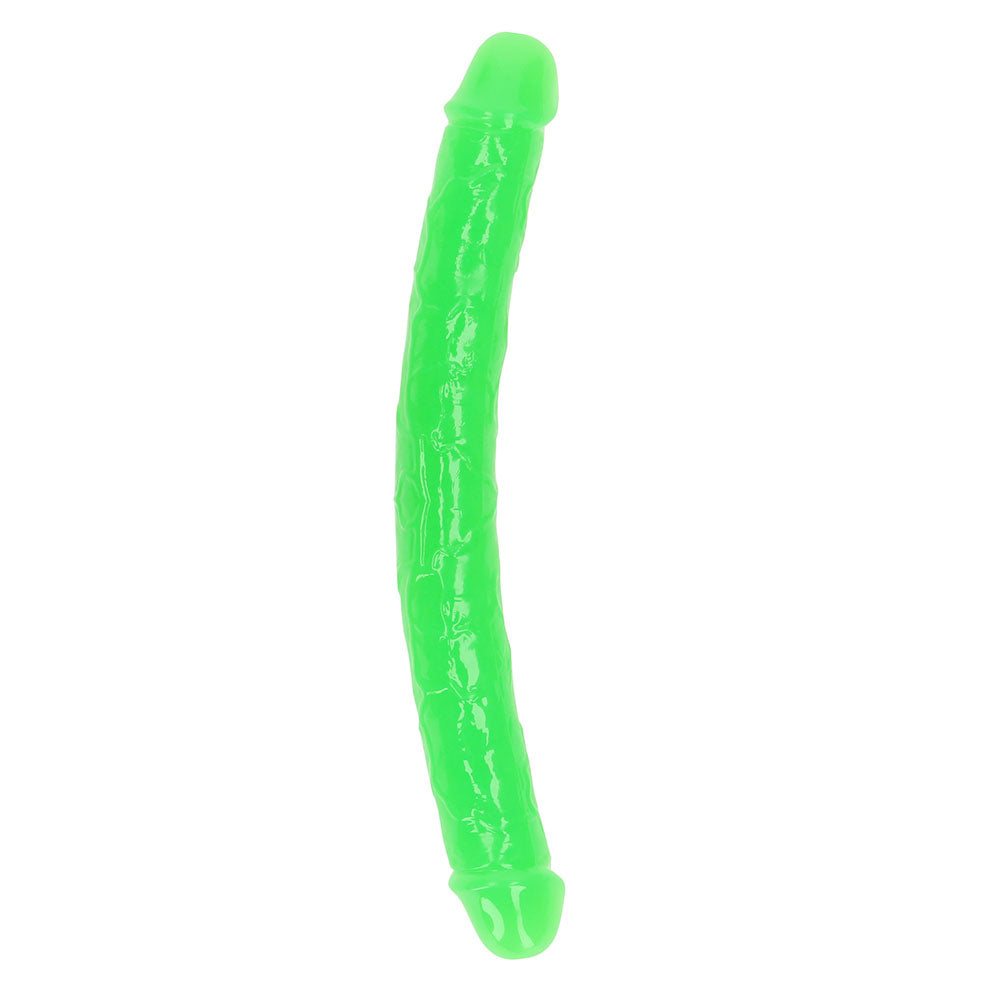SHOTS - REALROCK GLOW IN THE DARK DOUBLE DONG 12 IN. DUAL ENDED DILDO NEON