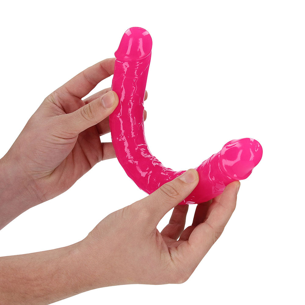 SHOTS - REALROCK GLOW IN THE DARK DOUBLE DONG 12 IN. DUAL ENDED DILDO NEON