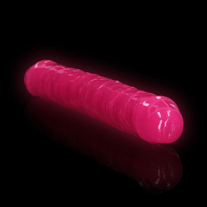SHOTS - REALROCK GLOW IN THE DARK DOUBLE DONG 12 IN. DUAL ENDED DILDO NEON