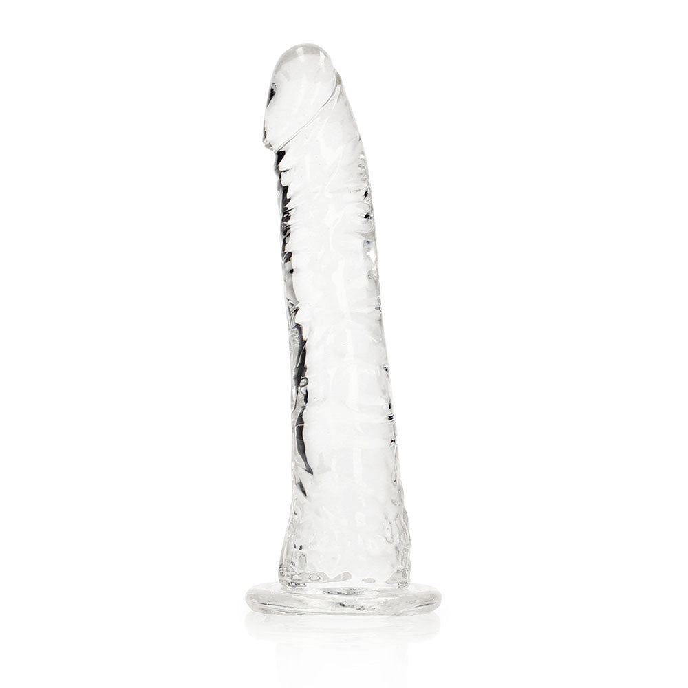SHOTS - REALROCK CRYSTAL CLEAR SLIM 6 IN. DILDO CLEAR
