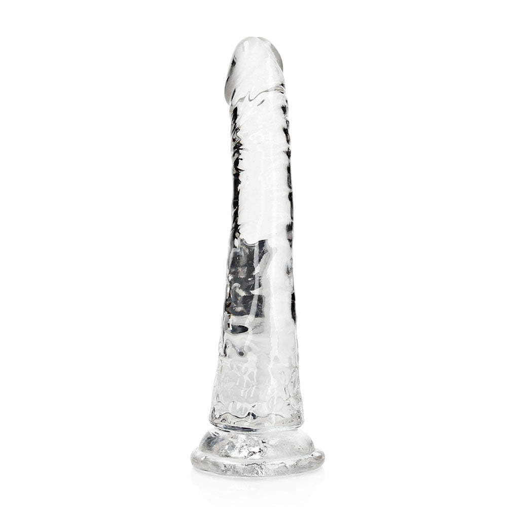 SHOTS - REALROCK CRYSTAL CLEAR SLIM 7 IN. DILDO CLEAR