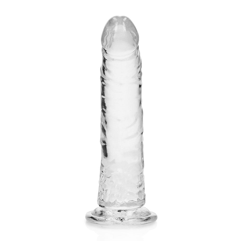 SHOTS - REALROCK CRYSTAL CLEAR SLIM 7 IN. DILDO CLEAR