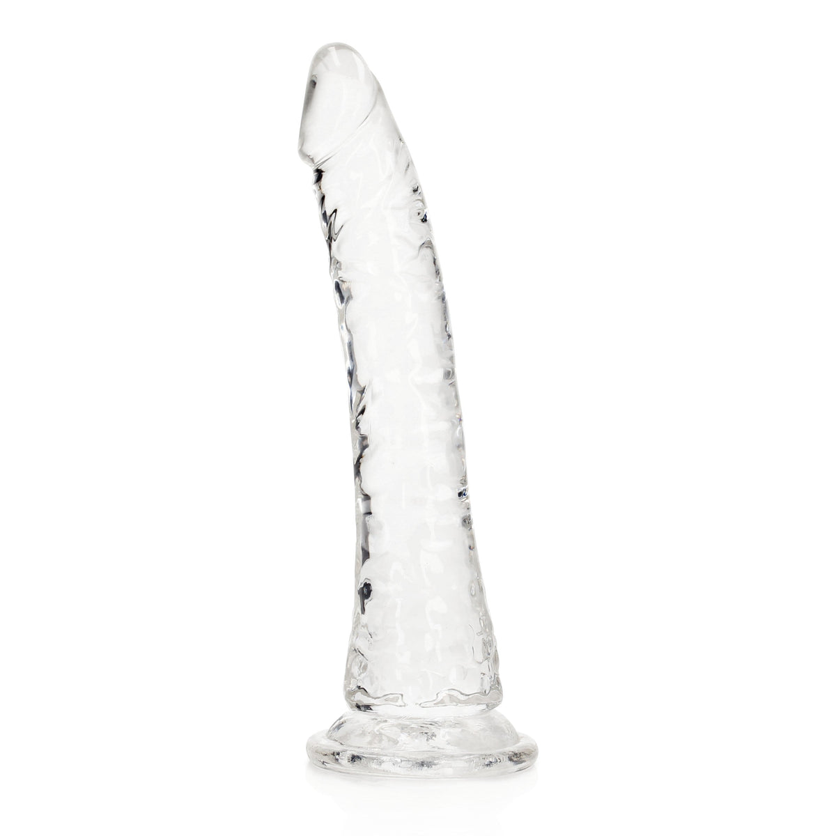 SHOTS - REALROCK CRYSTAL CLEAR SLIM 7 IN. DILDO CLEAR