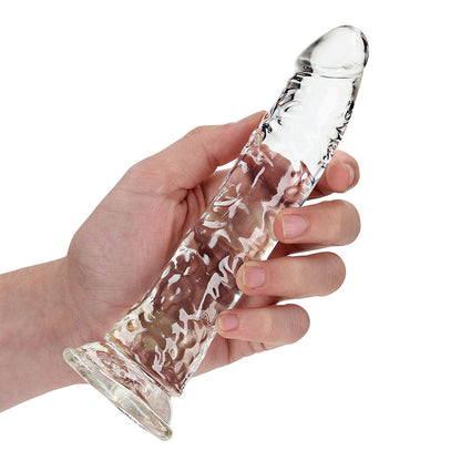 SHOTS - REALROCK CRYSTAL CLEAR SLIM 7 IN. DILDO CLEAR
