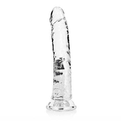 SHOTS - REALROCK CRYSTAL CLEAR SLIM 9 IN. DILDO TRANSPARENTE