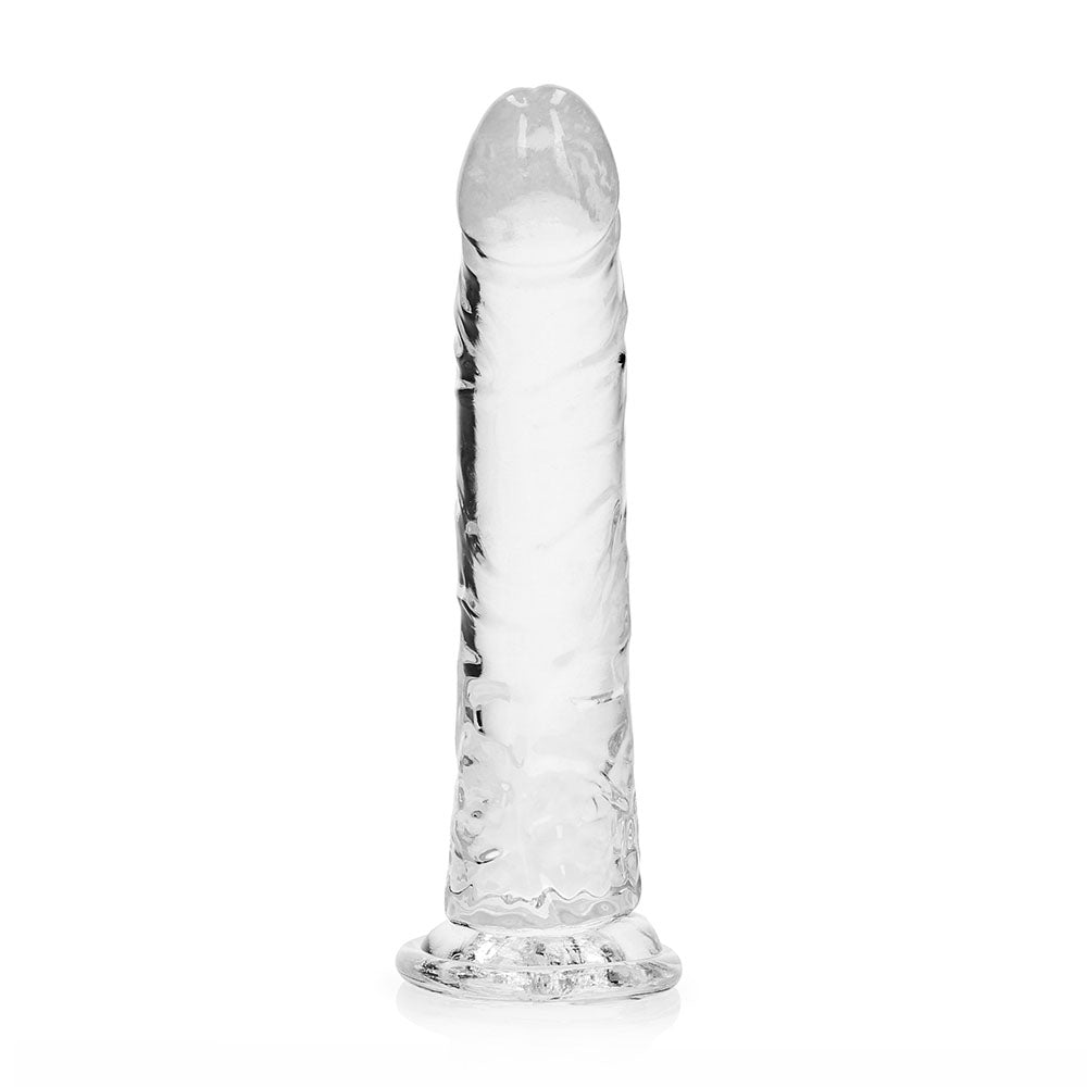 SHOTS - REALROCK CRYSTAL CLEAR SLIM 9 IN. DILDO TRANSPARENTE