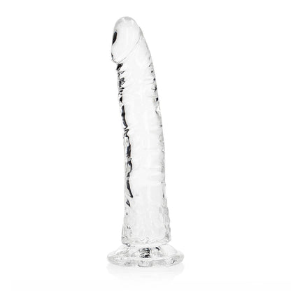 SHOTS - REALROCK CRYSTAL CLEAR SLIM 9 IN. DILDO TRANSPARENTE