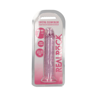 SHOTS - REALROCK CRYSTAL STRAIGHT 7 IN. DILDO WITHOUT BALLS