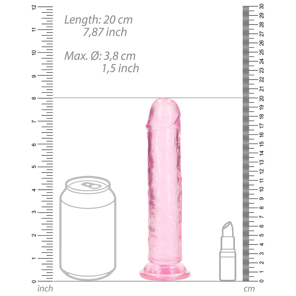 SHOTS - REALROCK CRYSTAL STRAIGHT 7 IN. DILDO WITHOUT BALLS
