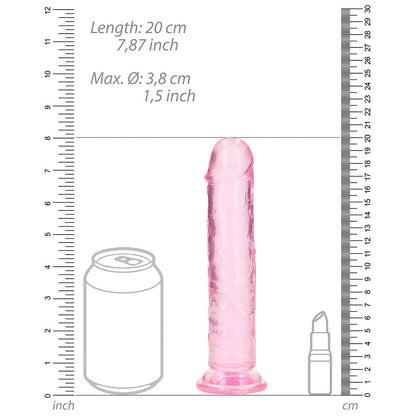 SHOTS - REALROCK CRYSTAL STRAIGHT 7 IN. DILDO WITHOUT BALLS