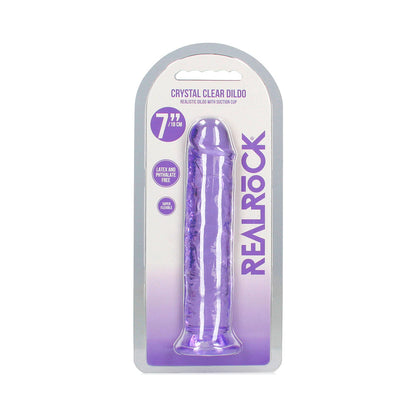 SHOTS - REALROCK CRYSTAL STRAIGHT 7 IN. DILDO WITHOUT BALLS
